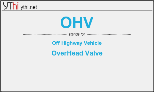 What does OHV mean? What is the full form of OHV?