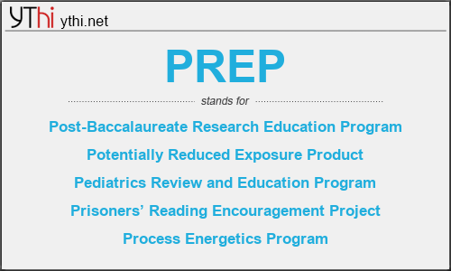 What does PREP mean? What is the full form of PREP?