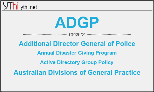 What does ADGP mean? What is the full form of ADGP?