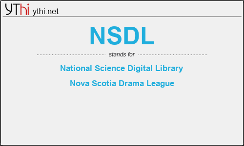 What does NSDL mean? What is the full form of NSDL?