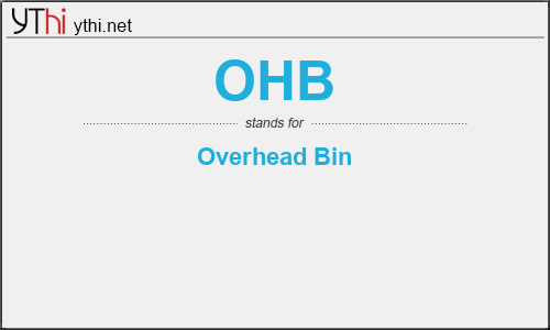 What does OHB mean? What is the full form of OHB?