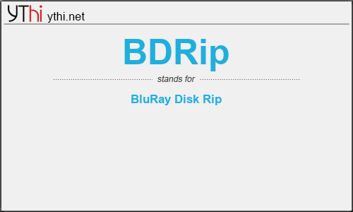 What does BDRIP mean? What is the full form of BDRIP?