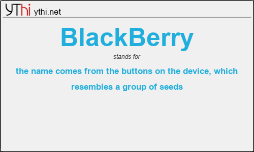 What does BLACKBERRY mean? What is the full form of BLACKBERRY?