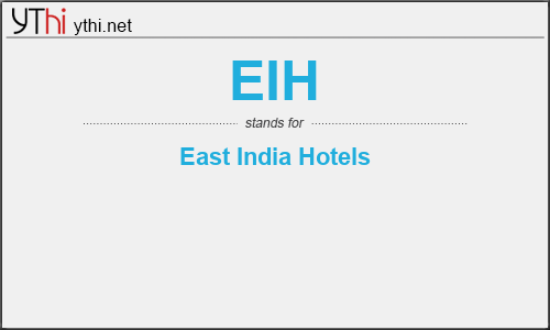 What does EIH mean? What is the full form of EIH?