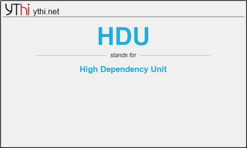 What does HDU mean? What is the full form of HDU?