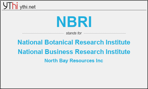 What does NBRI mean? What is the full form of NBRI?