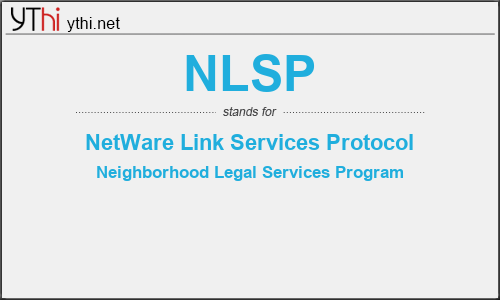 What does NLSP mean? What is the full form of NLSP?