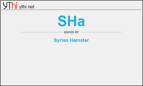 What does SHA mean? What is the full form of SHA?