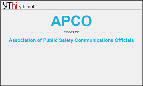 What does APCO mean? What is the full form of APCO?