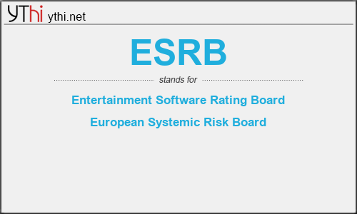 What does ESRB mean? What is the full form of ESRB?