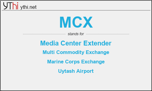 What does MCX mean? What is the full form of MCX?