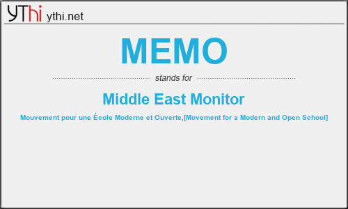 What does MEMO mean? What is the full form of MEMO?