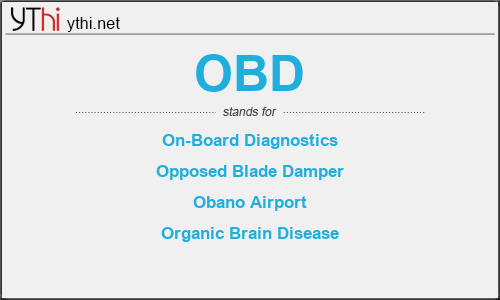What does OBD mean? What is the full form of OBD?