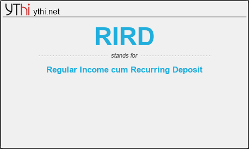 What does RIRD mean? What is the full form of RIRD?