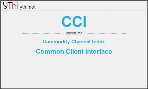 What does CCI mean? What is the full form of CCI?