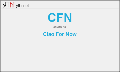 What does CFN mean? What is the full form of CFN?