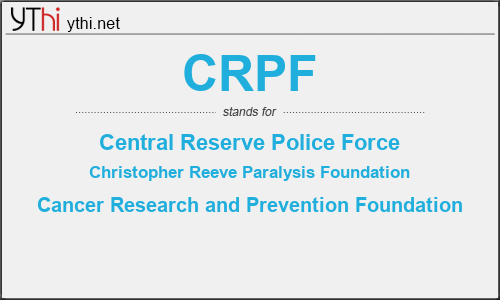 What does CRPF mean? What is the full form of CRPF?