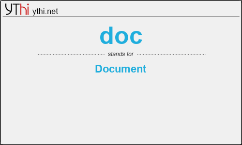 What does DOC mean? What is the full form of DOC?