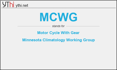 What does MCWG mean? What is the full form of MCWG?