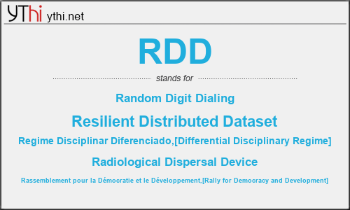 What does RDD mean? What is the full form of RDD?