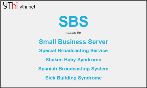 What does SBS mean? What is the full form of SBS?
