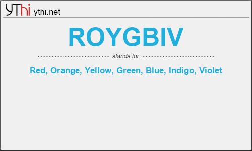 What does ROYGBIV mean? What is the full form of ROYGBIV?