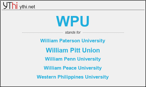 What does WPU mean? What is the full form of WPU?