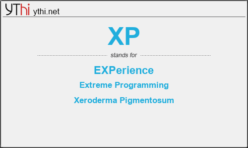 What does XP mean? What is the full form of XP?