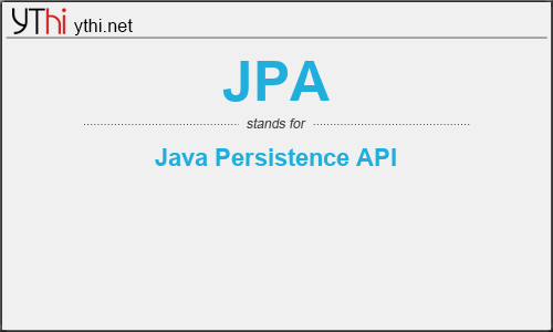 What does JPA mean? What is the full form of JPA?