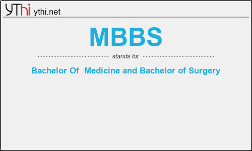 What does MBBS mean? What is the full form of MBBS?