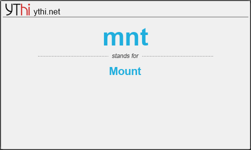 What does MNT mean? What is the full form of MNT?