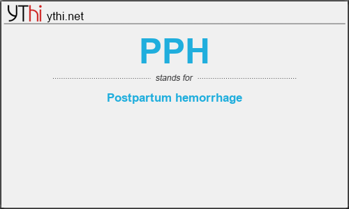 What does PPH mean? What is the full form of PPH?