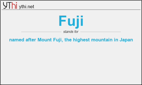 What does FUJI mean? What is the full form of FUJI?