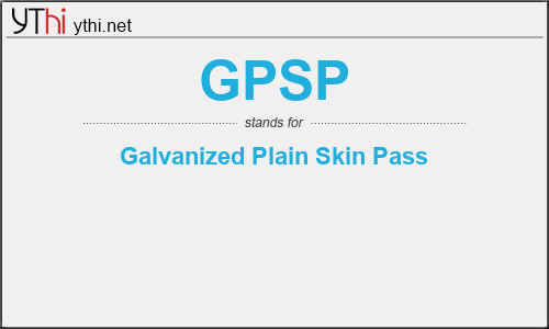 What does GPSP mean? What is the full form of GPSP?