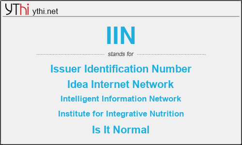 What does IIN mean? What is the full form of IIN?