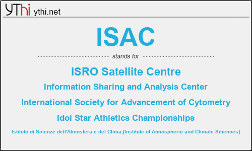 What does ISAC mean? What is the full form of ISAC?