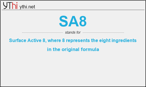 What does SA8 mean? What is the full form of SA8?