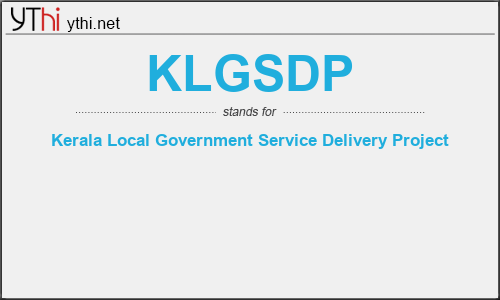 What does KLGSDP mean? What is the full form of KLGSDP?