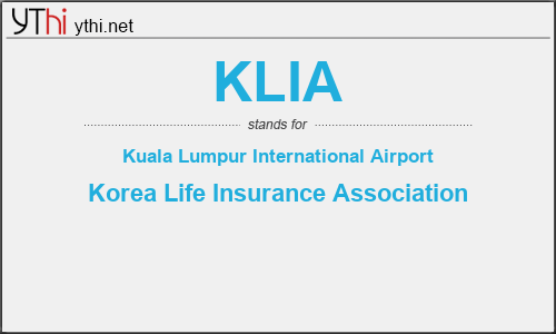 What does KLIA mean? What is the full form of KLIA?