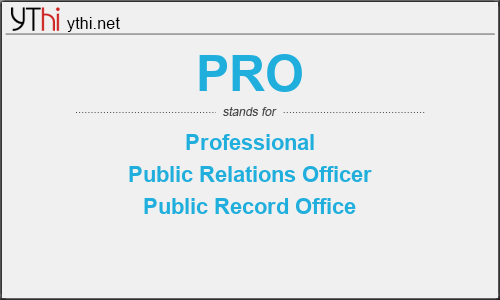 What does PRO mean? What is the full form of PRO?
