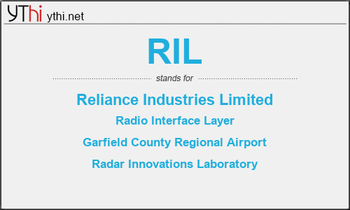 What does RIL mean? What is the full form of RIL?