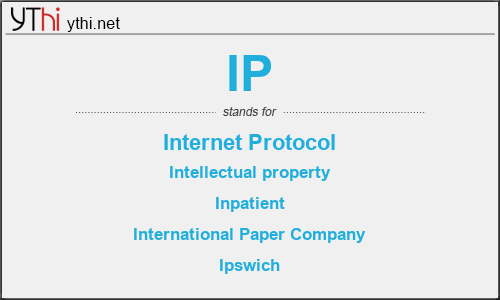What does IP mean? What is the full form of IP?
