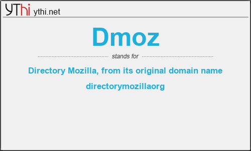 What does DMOZ mean? What is the full form of DMOZ?