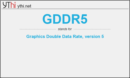 What does GDDR5 mean? What is the full form of GDDR5?