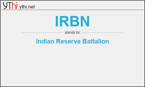 What does IRBN mean? What is the full form of IRBN?