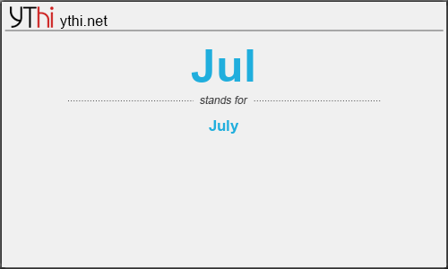 What does JUL mean? What is the full form of JUL?
