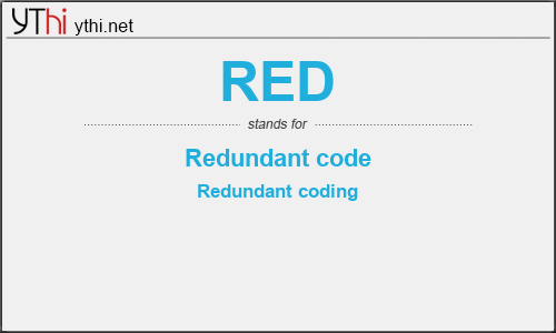 What does RED mean? What is the full form of RED?