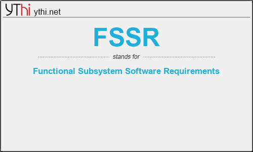 What does FSSR mean? What is the full form of FSSR?