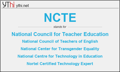 What does NCTE mean? What is the full form of NCTE?