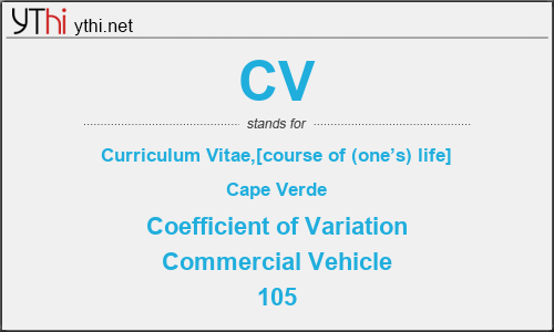 What does CV mean? What is the full form of CV?